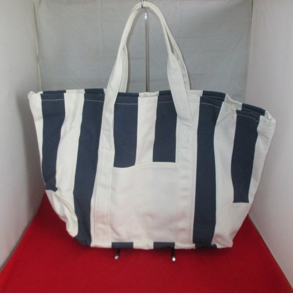 Cathy's Concepts Personalized " D " Navy Striped Canvas Tote Bag - Picture 6 of 7